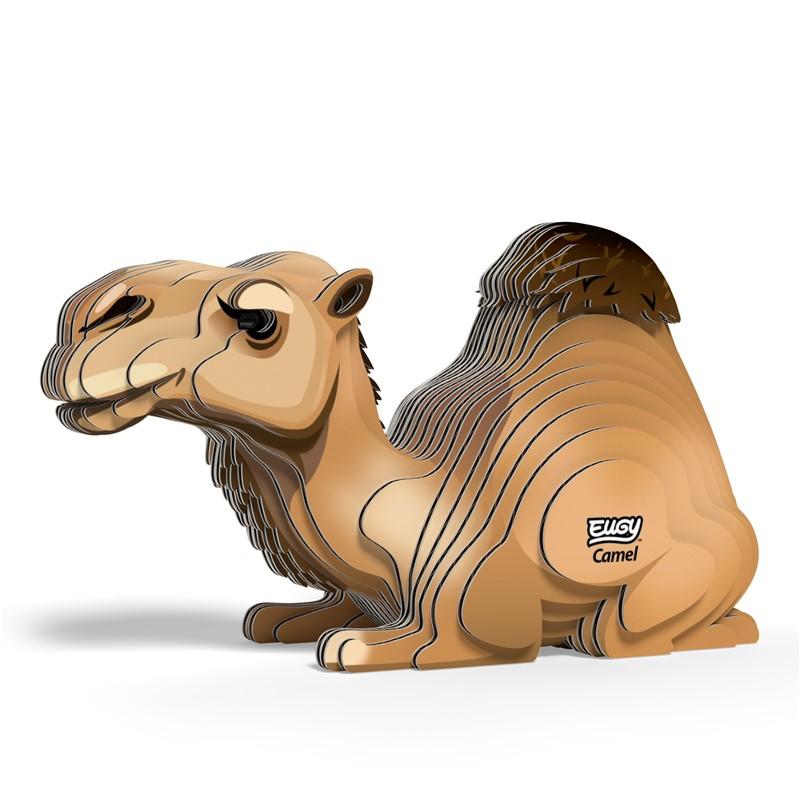136 EUGY Camel – Figura 3D de cartón reciclable | De Cáscara de Nuez | manualidades, motricidad fina, concentración, montaje, juguete ecológico, coleccionable