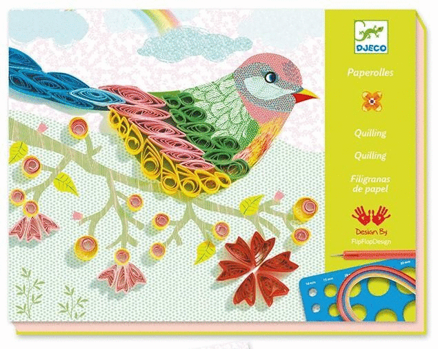 Filigranas de Papel Estaciones en espiral de Djeco|De Cáscara de Nuez | motricidad, manualidades, destreza y pulso,  creatividad, decoración
