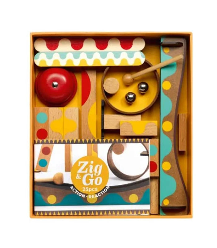 Construcción Zig & Go 25 pcs de Djeco | De Cáscara de Nuez | estimulación cognitiva, tolerancia a la frustración, concentración, creatividad