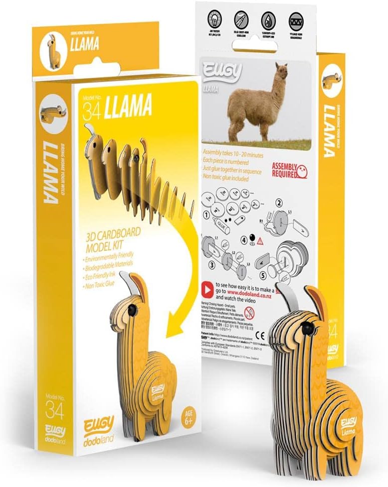 34 EUGY Llama | De Cáscara de Nuez | concentración, creatividad, motricidad fina, sostenibilidad

