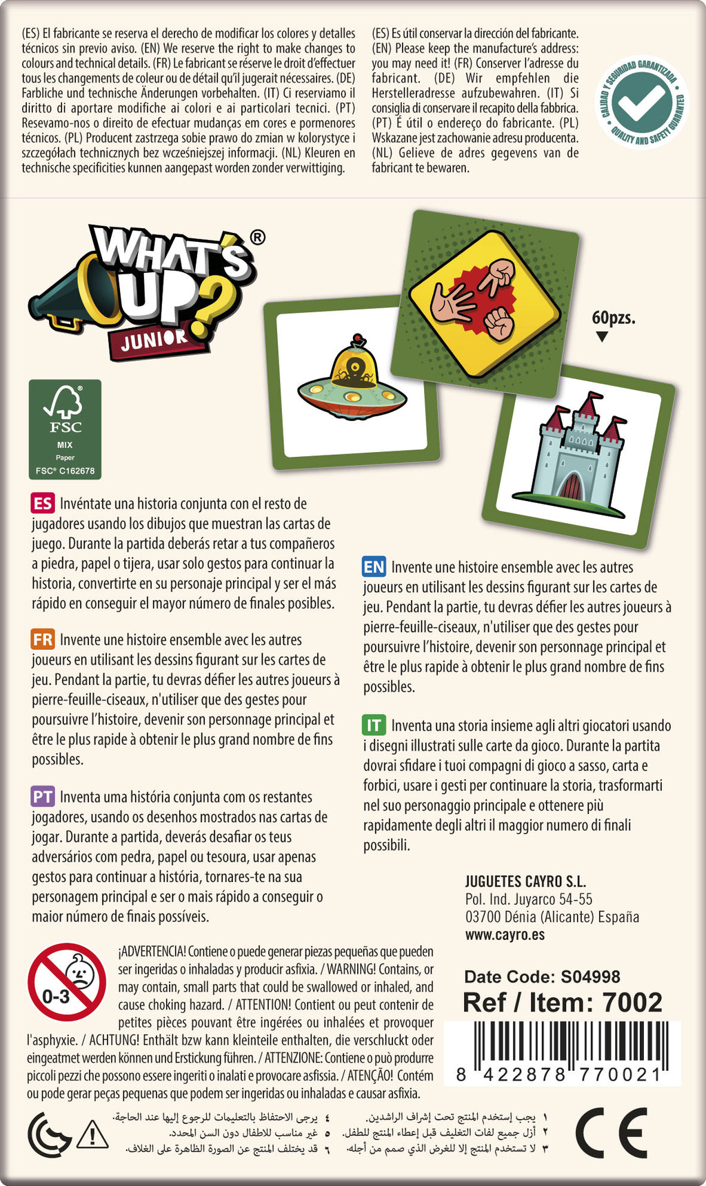 What's Up Mini de Cayro – Juego de creación de historias | De Cáscara de Nuez | creatividad, expresión oral, mímica, habilidades sociales, comunicación no verbal, profesionales.