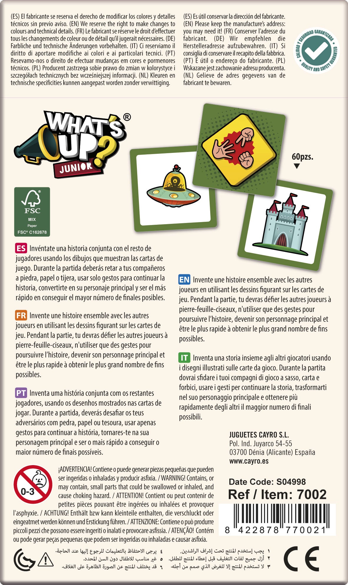 What's Up Mini de Cayro – Juego de creación de historias | De Cáscara de Nuez | creatividad, expresión oral, mímica, habilidades sociales, comunicación no verbal, profesionales.