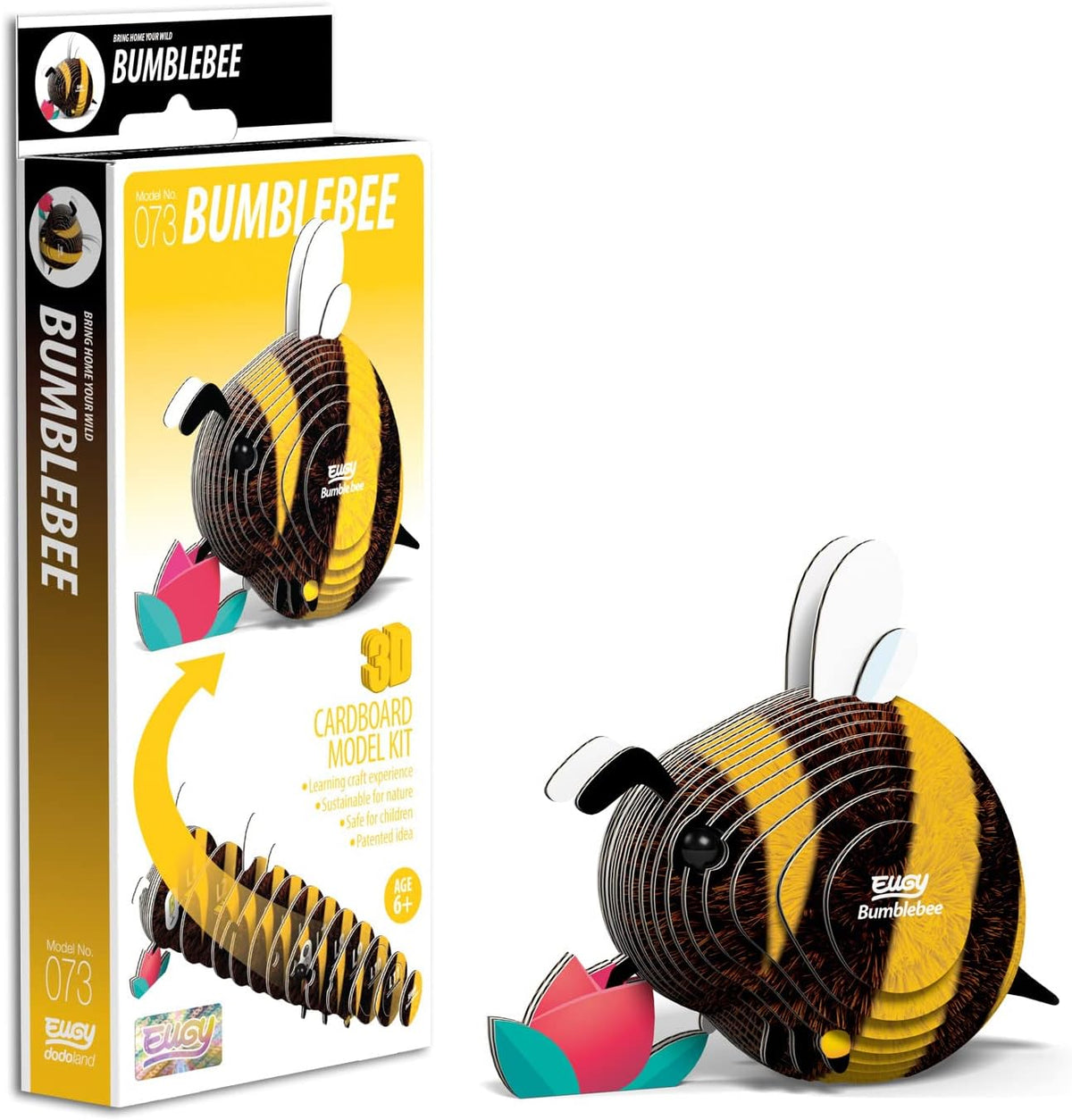 073 EUGY Bumblebee Abeja | De Cáscara de Nuez | concentración, respeto, motricidad fina, sostenibilidad