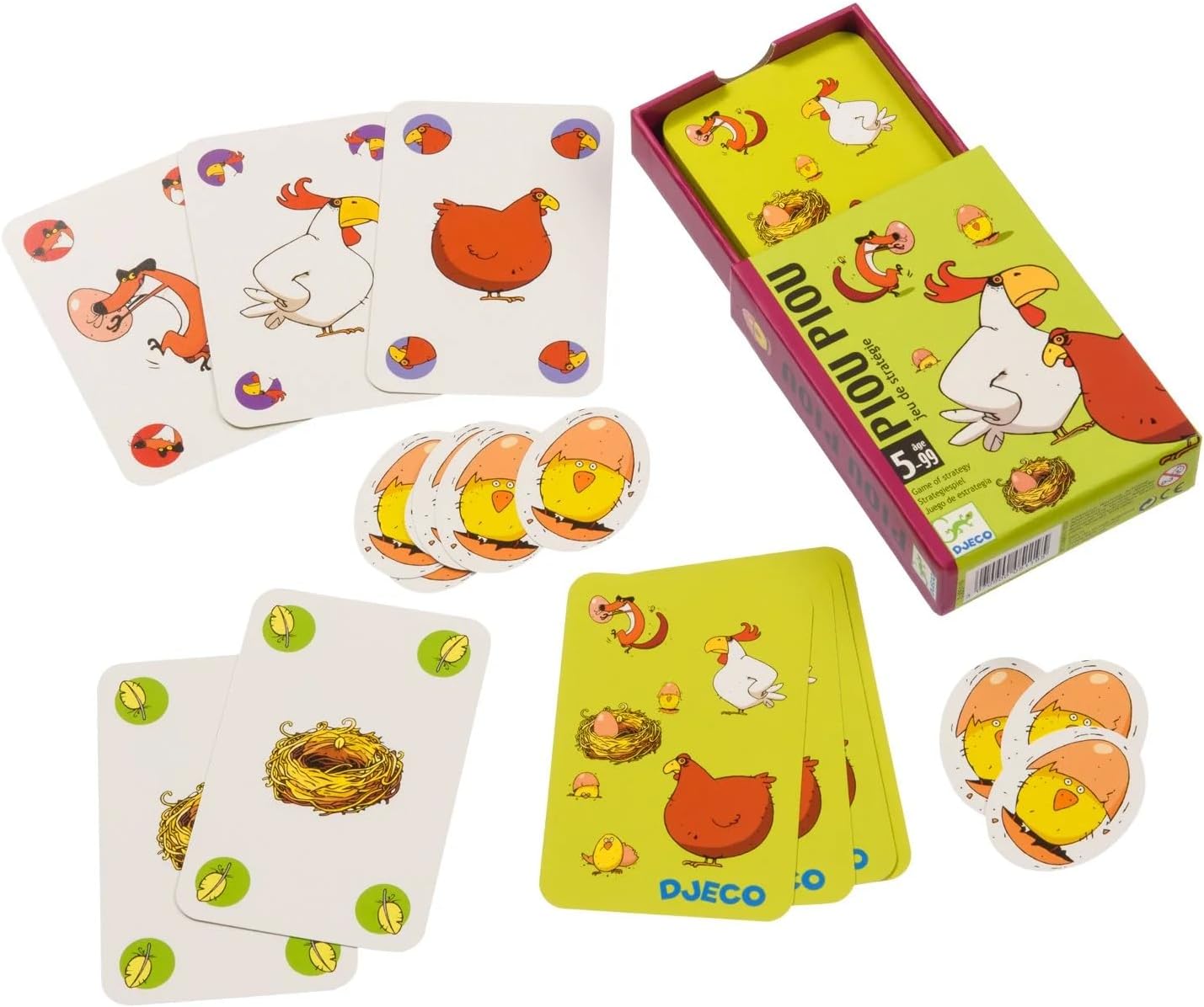 Cartas Piou Piou de Djeco | De Cáscara de Nuez | habilidades sociales, tolerancia a la frustración, concentración, respeto