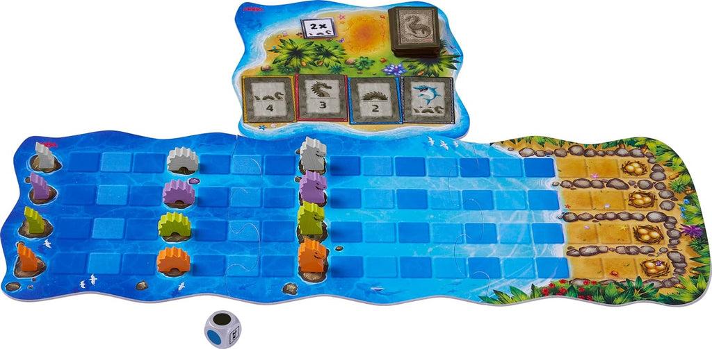 Dragones de agua de Haba – Juego de carreras con dados | De Cáscara de Nuez | concentración, tolerancia a la frustración, habilidades sociales, juego de mesa, juego familiar