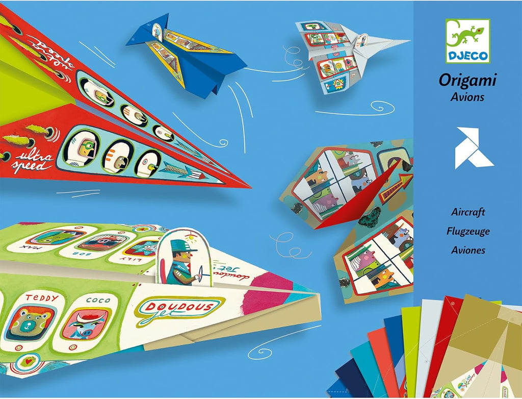 Origami aviones de Djeco | De Cáscara de Nuez | concentración, motricidad fina, tolerancia a la frustración, creatividad