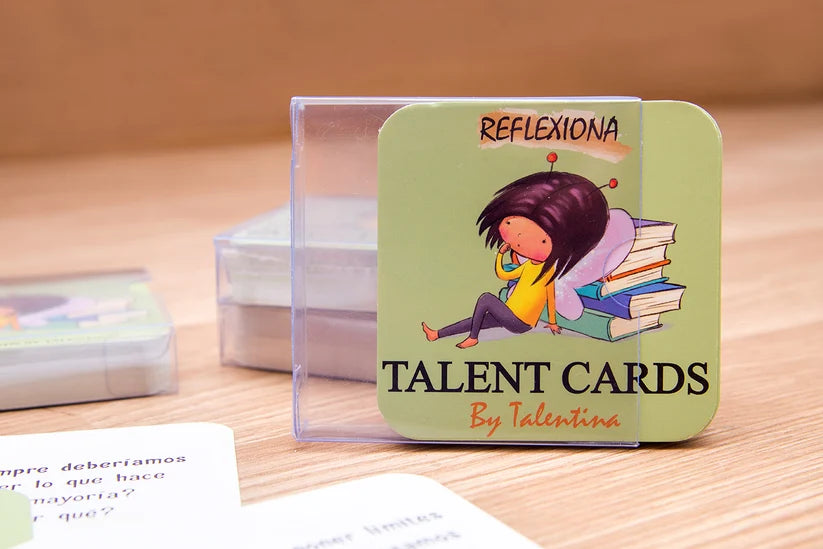 Talent Cards Reflexiona de Talentina | De Cáscara de Nuez | pensamiento crítico, reflexión, inteligencia emocional, valores, conversación en familia, autonomía