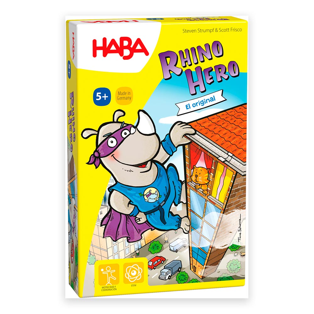 Rhino Hero de Haba | De Cáscara de Nuez | concentración, tolerancia a la frustración, habilidades sociales, atención