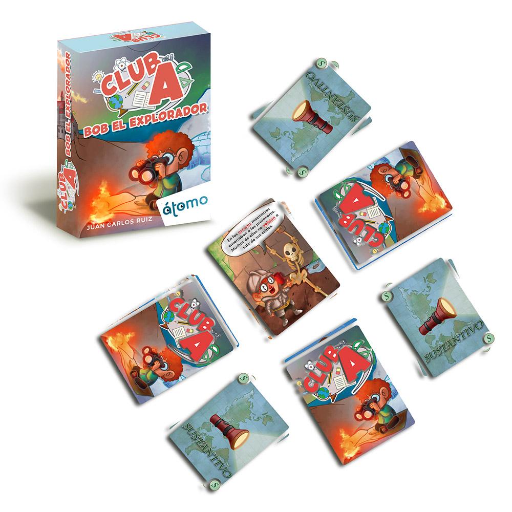 Cartas Club A Bob el Explorador de Átomo | De Cáscara de Nuez | juego educativo, exploración, resolución de problemas, lógica, lectura, aprendizaje, enigmas