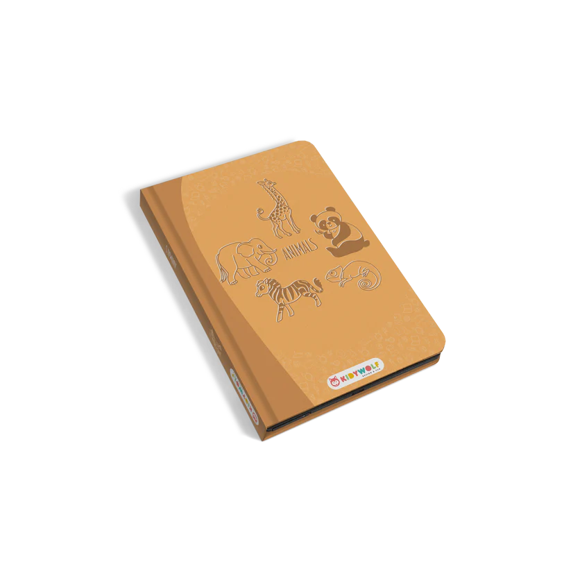 Kidydraw Mini Animales Kidywolf – Tablet de dibujo LCD con 30 ilustraciones transferibles  en 5 temáticas, ligera y compacta | De Cáscara de Nuez | motricidad, juego formato viaje, concentración, creatividad, grafomotricidad.