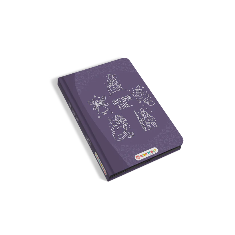 Kidydraw Mini Érase una Vez Kidywolf – Tablet de dibujo LCD con 30 ilustraciones transferibles de cuentos en 5 temáticas, ligera y compacta | De Cáscara de Nuez | dibujo, fomento de la lectura, creatividad, imaginación, motricidad, grafomotricidad, coordinación ojo mano, formato viaje