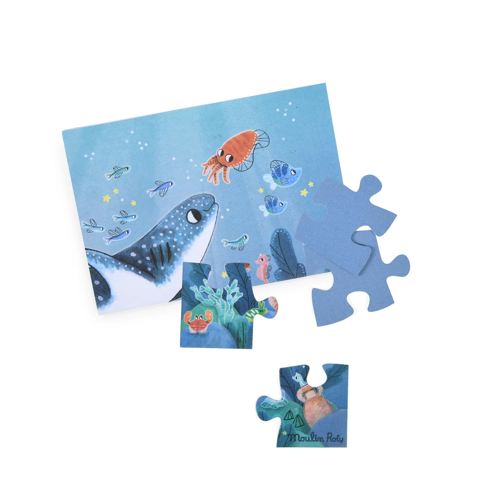 Puzzle fosforescente Bajo el Mar de Moulin Roty | De Cáscara de Nuez | concentración, curiosidad, estimulación cognitiva, atención