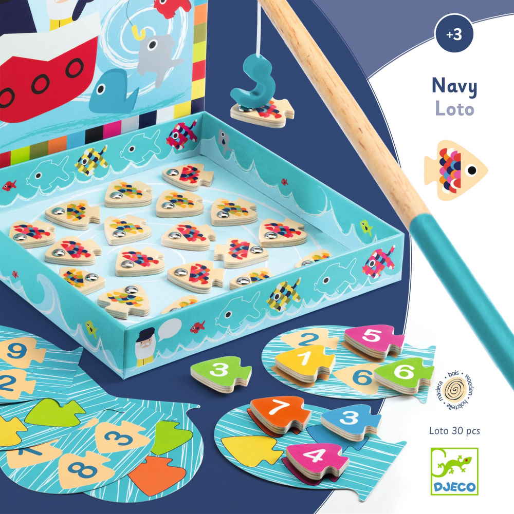 Navy Loto de Djeco | De Cáscara de Nuez | atención, lenguaje, estimulación cognitiva, habilidades sociales