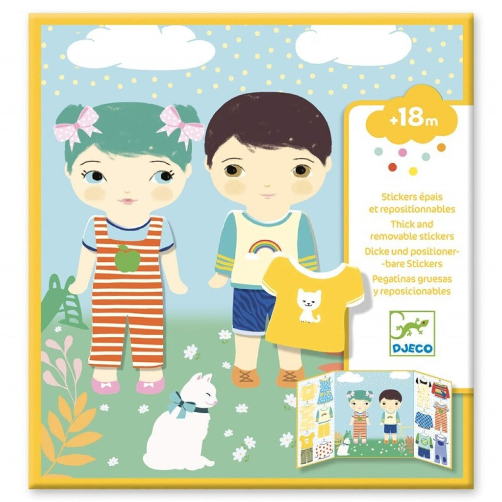 Pegatinas reposicionables la Ropa de Djeco | De Cáscara de Nuez | creatividad, autonomía, expresión emocional, juego libre