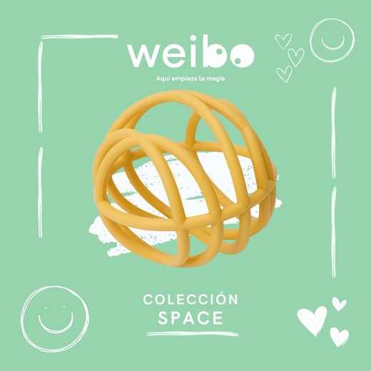Weibo Space Venus Pelota Sensorial – Mordedor de silicona de grado alimentario libre de BPA en forma de pelota, fácil de agarrar para bebés | De Cáscara de Nuez | pelota sensorial, mordedor, silicona, estimulación, bebé, 0 meses