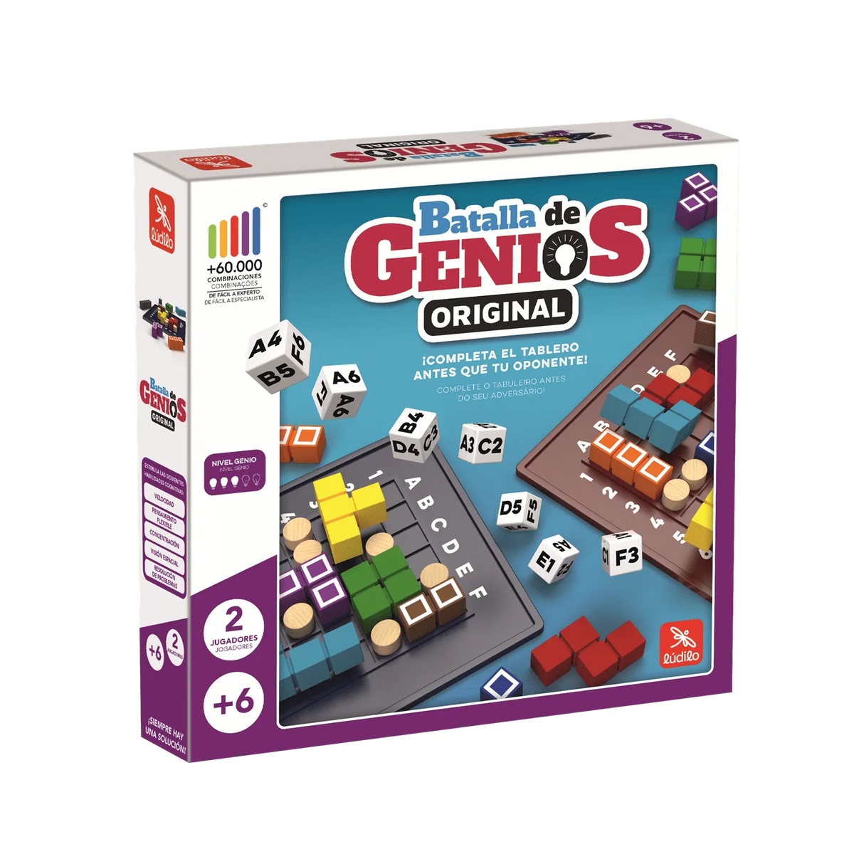 Batalla de Genios de Lúdilo Original | De Cáscara de Nuez | lógica, habilidad, retos, velocidad, atención, geometría, percepción visual, planificación, toma de decisiones, visión espacial, velocidad de procesamiento, profesionales, estimulación.