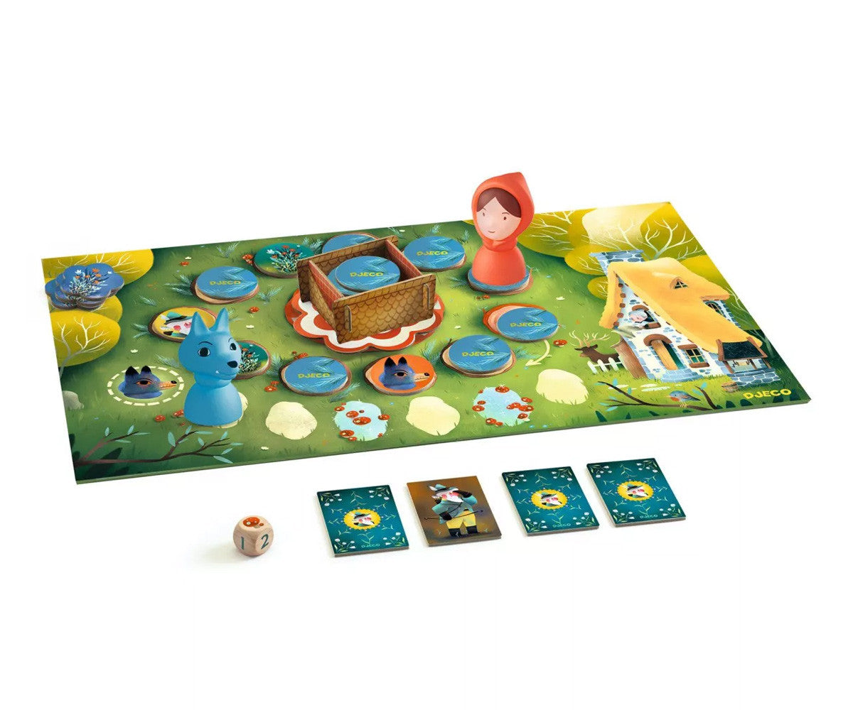 Redwoods Djeco – Juego cooperativo de memoria inspirado en Caperucita Roja | De Cáscara de Nuez | memoria, cooperativo, juego de mesa, fomento de la lectura