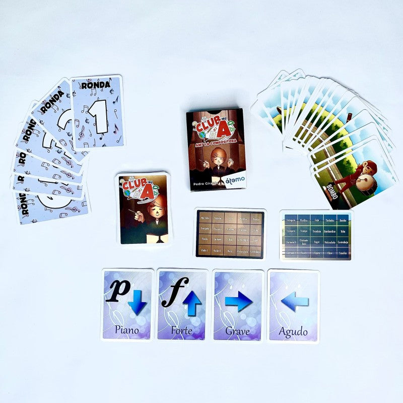 Cartas Club A Amy la Compositora de Átomo | De Cáscara de Nuez | juego cooperativo, música, resolución de problemas, lógica, aprendizaje, orquesta