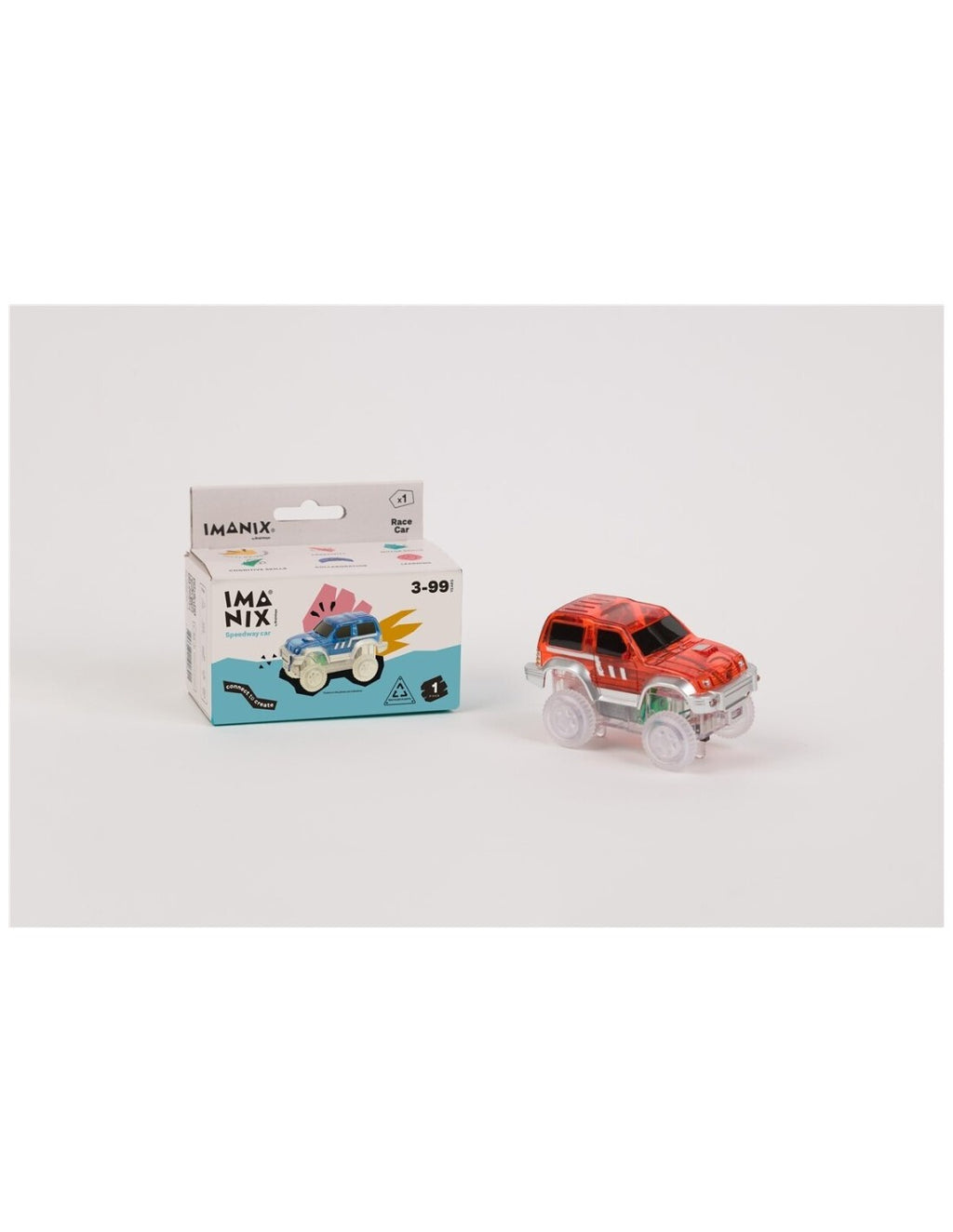 Imanix Pista de Carreras 22 piezas de Braintoys | De Cáscara de Nuez | creatividad, motricidad fina, estimulación cognitiva, concentración	
