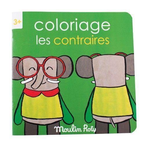 Colorea los Contrarios de Popipop de Moulin Roty| De Cáscara de Nuez |  antónimos, creatividad, motricidad, vocabulario. 