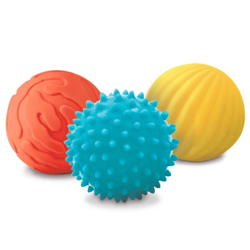 Conjunto 3 Pelotas Sensoriales de Ludi | De Cáscara de Nuez | motricidad, estimulación cognitiva, autonomía, juego libre