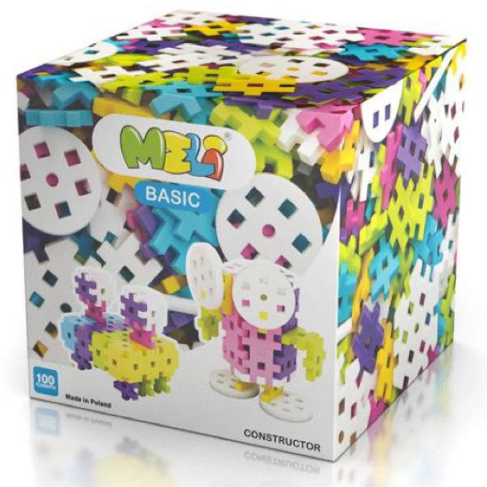 Meli basic constructor pastel 100 piezas | De Cáscara de Nuez | creatividad, motricidad fina, estimulación cognitiva, concentración