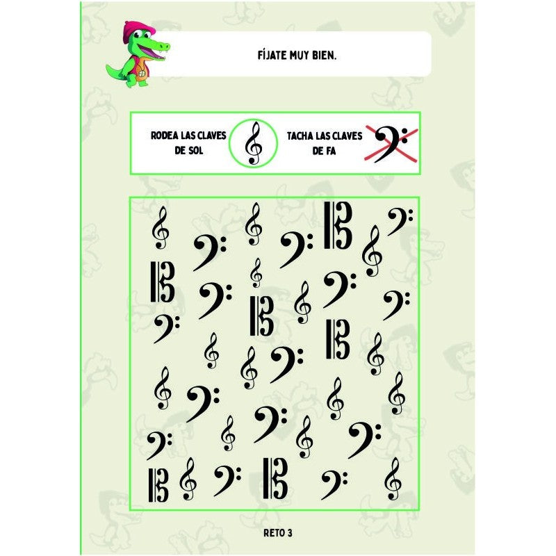 Cuaderno de Estimulación Cognitiva-Musical 7-9 años | De Cáscara de Nuez |  atención, concentración, razonamiento lógico, creatividad, competencia lingüística, competencia matemática, funciones ejecutivas, control inhibitorio.