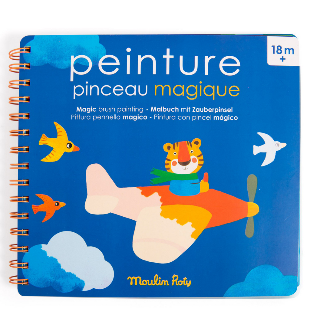 Cuaderno pincel mágico Popipop de Moulin Roty | De Cáscara de Nuez | creatividad, concentración, motricidad fina, juego libre