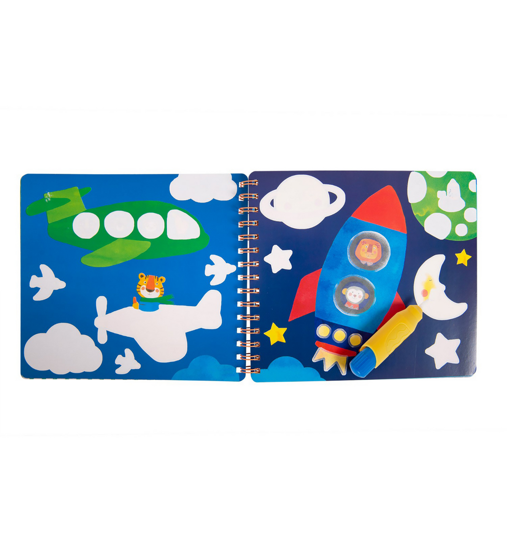 Cuaderno pincel mágico Popipop de Moulin Roty | De Cáscara de Nuez | creatividad, concentración, motricidad fina, juego libre