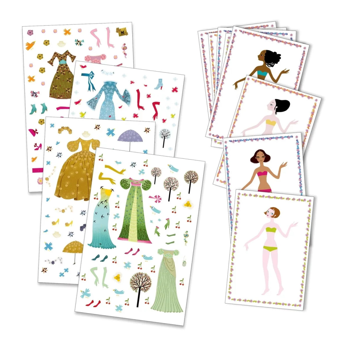 Set con pegatinas ropa de temporada de Djeco| De Cáscara de Nuez | Motricidad fina, Concentración , profesionales, estimulación cognitiva, percepción visual, coordinación ojo mano, creatividad, conciencia corporal.