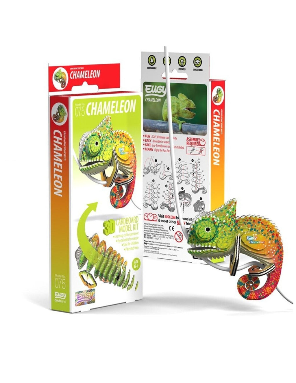 075 EUGY Chameleon Camaleón | De Cáscara de Nuez | creatividad, tolerancia a la frustración, motricidad fina, sostenibilidad