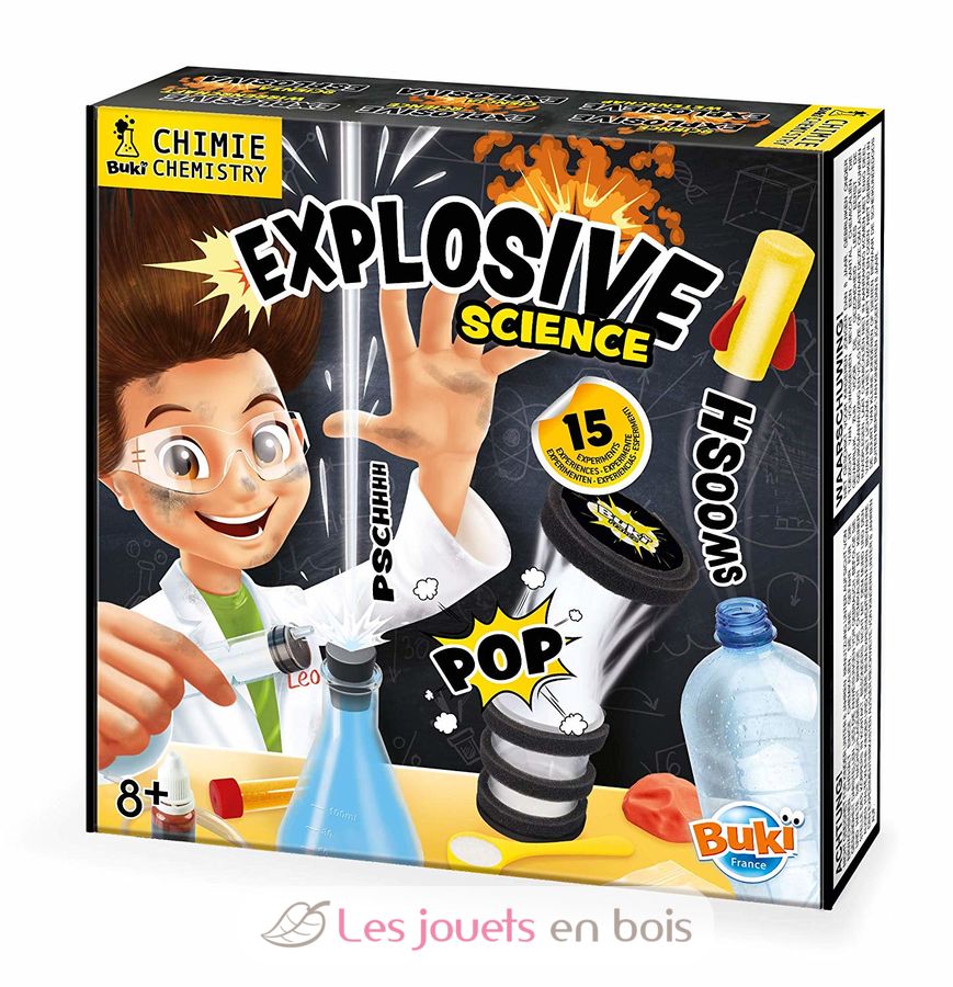 Explosive Science de Buki – Kit de experimentos científicos para niños | De Cáscara de Nuez | curiosidad científica, experimentación, pensamiento lógico, explosiones, ciencia, kit educativo
