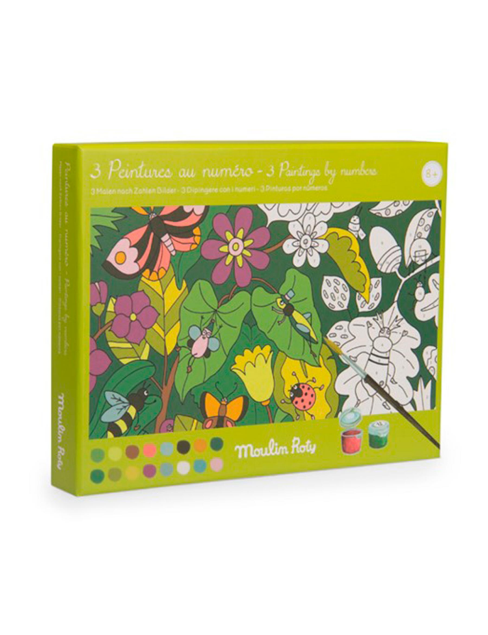 3 Pinturas por Número de Moulin Roty – Set de pintura creativa para niños | De Cáscara de Nuez | creatividad, concentración, motricidad fina, pintar por números, botánica, manualidades