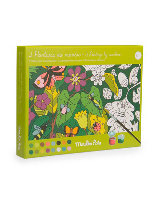3 Pinturas por Número de Moulin Roty – Set de pintura creativa para niños | De Cáscara de Nuez | creatividad, concentración, motricidad fina, pintar por números, botánica, manualidades