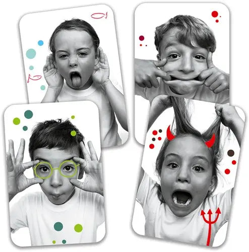 Grimaces de Djeco| De Cáscara de Nuez | Comunicación no verbal,  Lenguaje, Memoria, Percepción visual, Velocidad, Expresión facial, juegos formato viaje, profesionales, estimulación, atención, habilidades sociales, emociones