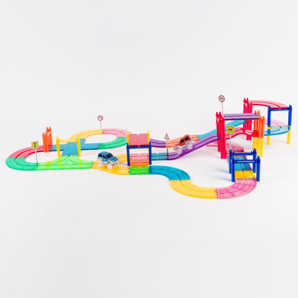 Imanix Pista de Carreras 50 piezas de Braintoys | De Cáscara de Nuez | creatividad, estimulación cognitiva, concentración, motricidad fina