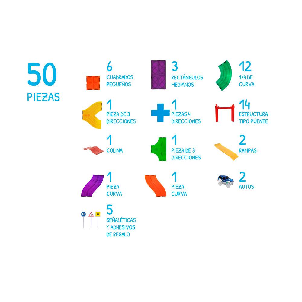 Imanix Pista de Carreras 50 piezas de Braintoys | De Cáscara de Nuez | creatividad, estimulación cognitiva, concentración, motricidad fina