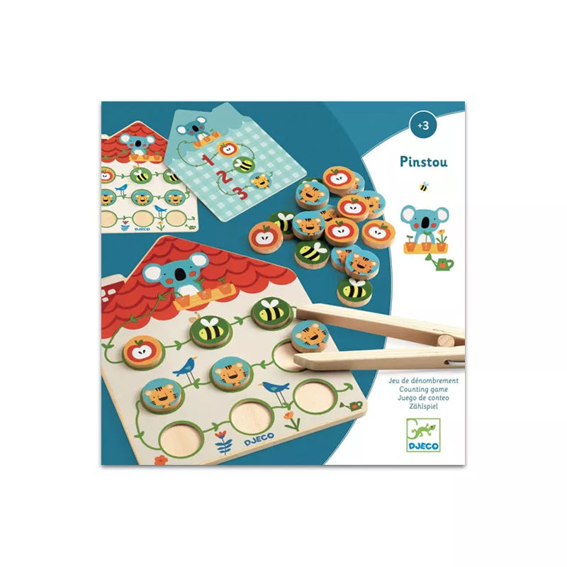 Pinstou Juego de Conteo de Djeco | De Cáscara de Nuez | estimulación cognitiva, lenguaje, concentración, autonomía