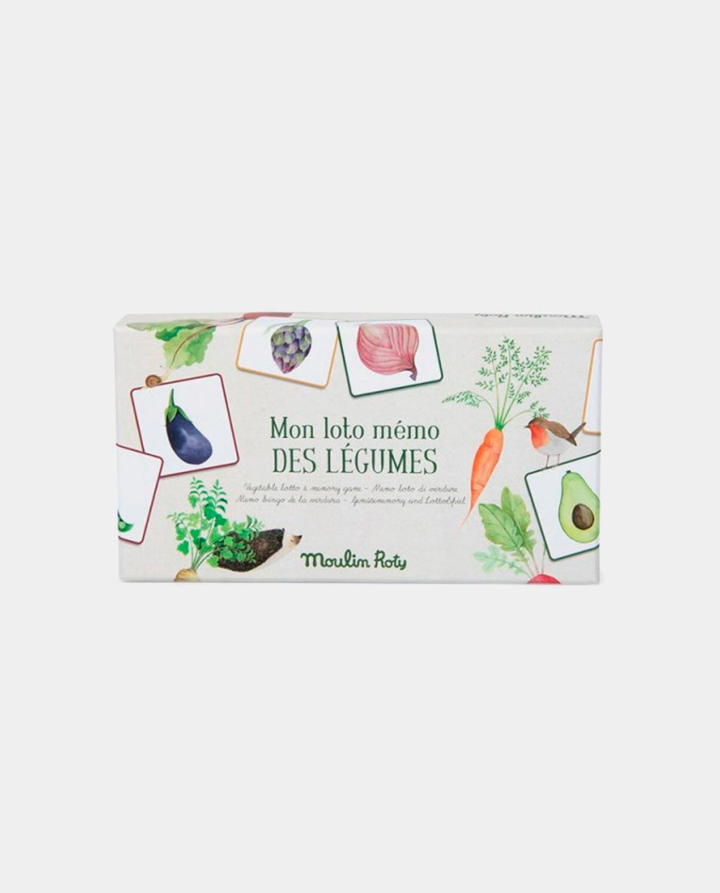 Memo y Loto de Verduras de Moulin Roty| De Cáscara de Nuez | atención, profesionales, concentración, memoria visual, estimulación, capacidad de observación y asociación, vocabulario y lenguaje, ideal para trabajar con personas mayores.