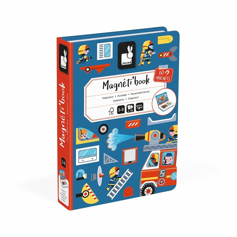 Magneti book Bomberos de Janod | De Cáscara de Nuez | respeto, lenguaje, estimulación cognitiva, habilidades sociales