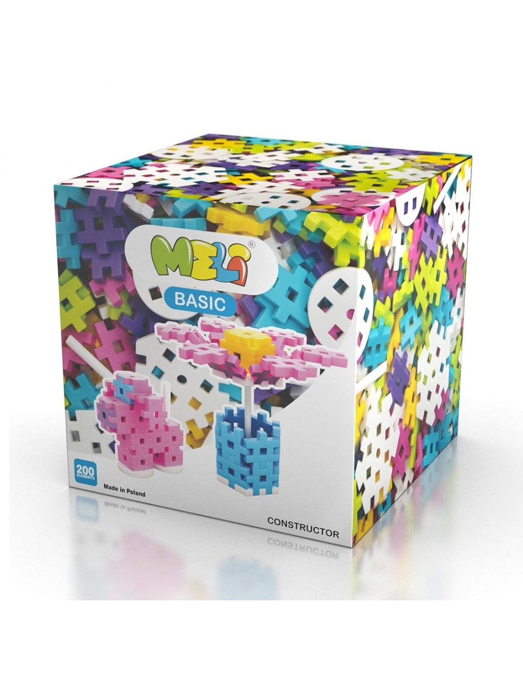 Meli basic constructor pastel 200 piezas | De Cáscara de Nuez | creatividad, estimulación cognitiva, motricidad fina, concentración
