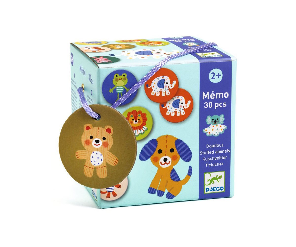 Memo Peluches Djeco | De Cáscara de Nuez | memoria, concentración, observación, Djeco, 2 años, juego familiar, profesionales, terapia, formato viaje