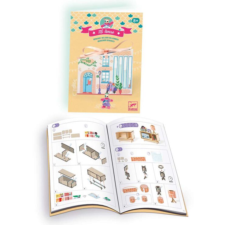 Maqueta de madera Mi House Stella de Djeco | De Cáscara de Nuez | juego simbólico, creatividad, motricidad fina, coordinación ojo-mano, concentración, montaje, juego imaginativo
