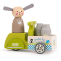 Moto del lechero de Moulin Roty – Juguete de madera para niños | De Cáscara de Nuez | juego simbólico, imaginación, motricidad fina, madera, La Grande Famille, juguete clásico
