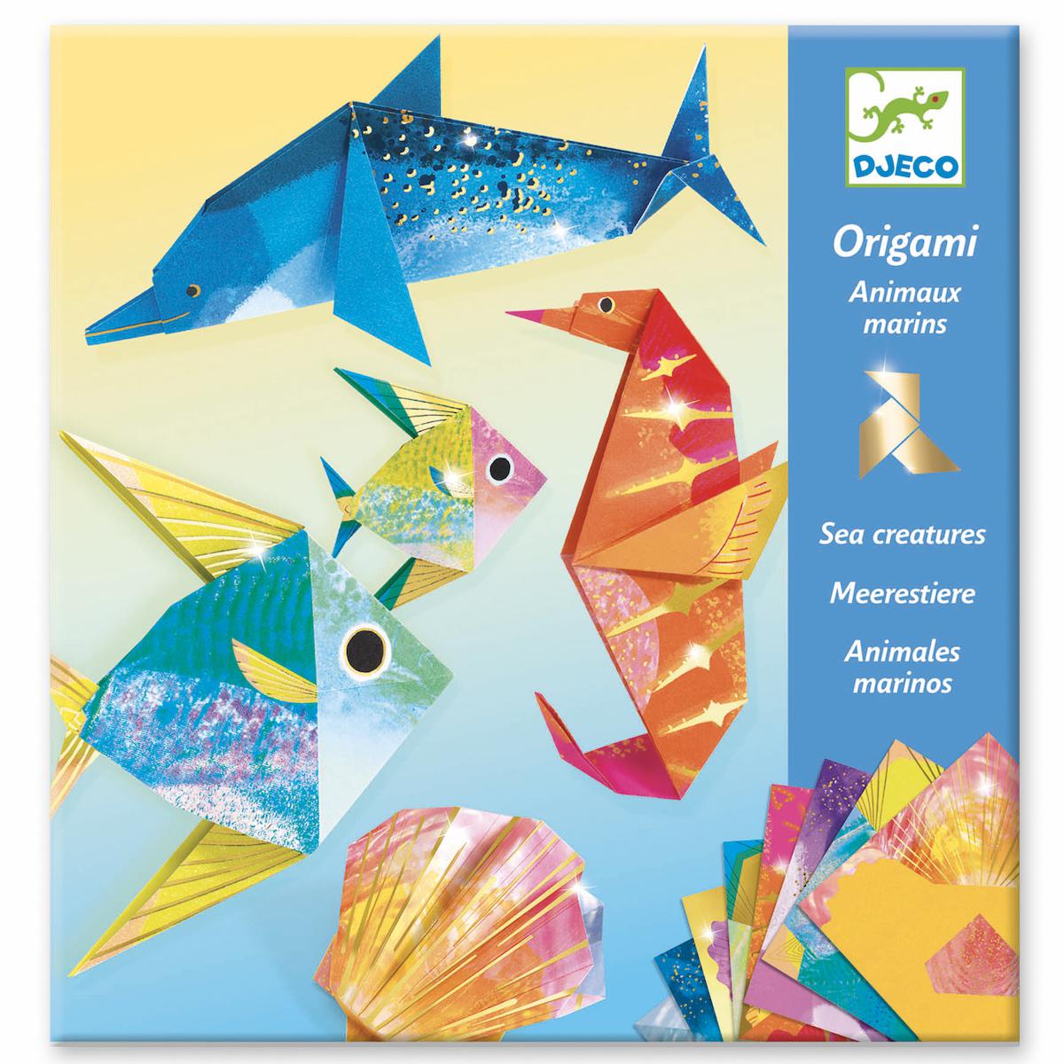 Origamis de animales marinos de Djeco|De Cáscara de Nuez | motricidad, manualidades, destreza,  creatividad, , atención, concentración, decoración.
