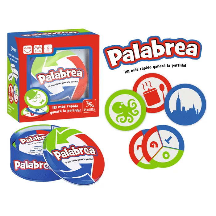 Palabrea | De Cáscara de Nuez | Concentración, Lenguaje, Lógica, Percepción visual, Velocidad, Velocidad de procesamiento, juegos formato viaje, profesionales, estimulación, atención, habilidades sociales, control de impulsos, tolerancia a la frustración.