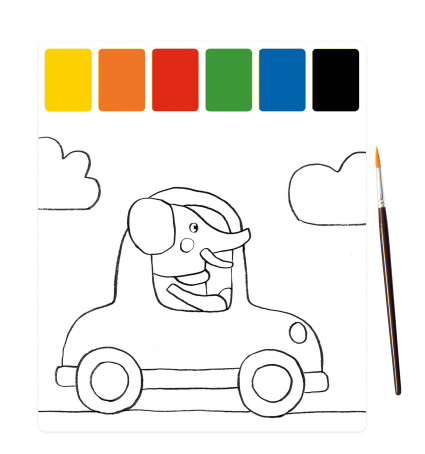 Paleta pintura mágica Popipop de Moulin Roty | De Cáscara de Nuez | creatividad, motricidad fina, concentración, expresión emocional
