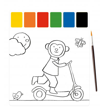 Paleta pintura mágica Popipop de Moulin Roty | De Cáscara de Nuez | creatividad, motricidad fina, concentración, expresión emocional