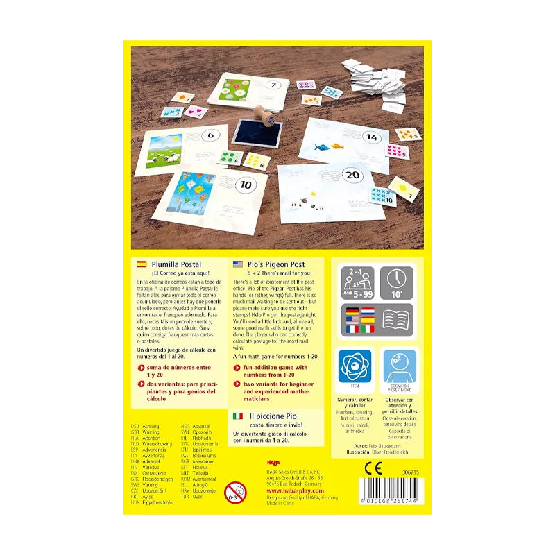 Plumilla postal de Haba| De Cáscara de Nuez| concentración, estimulación, profesionales, cálculo mental,toma de decisiones, estrategia,tolerancia a la frustración, adaptabilidad matemática.