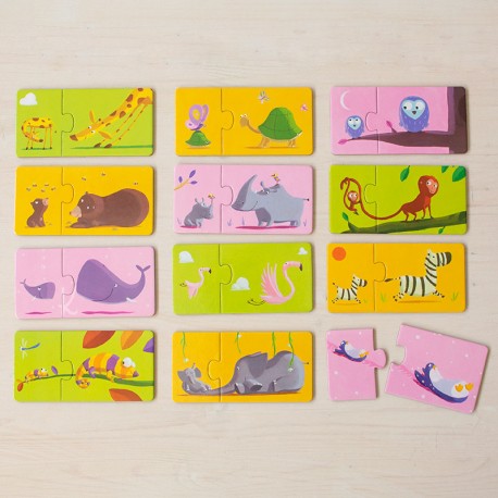 Puzzle dúo Mamá-Bebé de Djeco | De Cáscara de Nuez | concentración, respeto, estimulación cognitiva, emociones